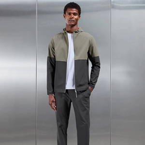 <b>Men's</b> Hooded Color Blocking Windbreaker <b>Jacket</b> Set Casual Outdoor Sportswear Autumn Breathable Polyester Outfit - Product Image 3