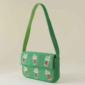 Bolso de Mano Bordado con Cuentas Hechas a Mano, Bolso de Moda de Lujo para Mujer con Correa Ajustable para un Look Elegante - Product Image 4