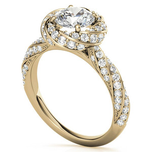 Elegante Anillo de Compromiso de Oro Sólido de 18k con Diseño de Halo Trenzado y Diamante Cultivado en Laboratorio para Mujeres y Chicas, Ideal para Fiestas - Product Image 3