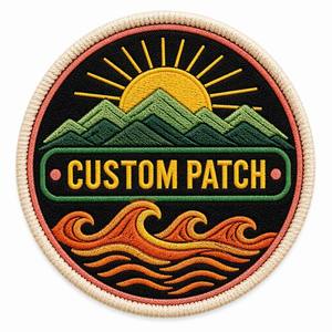 Nouvelle Arrivée OEM 2026 – Patchs Brodés Personnalisés de Haute Qualité, Thermocollants, en Tissu Tissé, Forme Circulaire, Motif Montagne, Patch Décoratif - Product Image 5