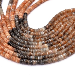 Natural Shaded Moonstone Smooth Heishi Tyre Shape Gemstone <b>Beads</b> 4 To 5MM <b>Loose</b> <b>Beads</b> For Jewelry Making From Wholesaler Bulk - Product Image 1