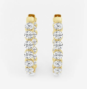 <b>Hoops</b> Earrings Diamond Earrings Gold and <b>Silver</b> Earrings Natural and Lab Grown Diamonds Earrings <b>Hoops</b> Fine Jewelry for Women - Product Image 3
