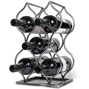 Modern Metal Honeycomb Wine Rack Geometric 6 Bottle Gold Countertop Wine Holder Freestanding Tabletop Wine <b>Shelf</b> <b>Bar</b> Accessories - Product Image 4