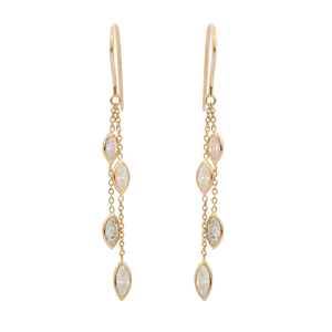 Fine <b>Dangle</b> <b>Earrings</b> 18K Layered Chain <b>Diamond</b> <b>Earrings</b> for Bridesmaids - Product Image 3