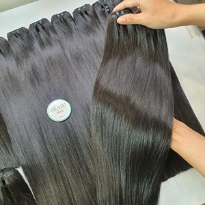 Marque privée Super Double Drawn Vietnamien Remy Trame Extensions de Cheveux Os Droite HD Dentelle Bundles Noir Vierge Cheveux pour les Femmes - Product Image 3