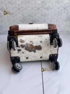Real Cowhide Leather Luggage Bags Multi Uses Handmade Trolley Bag Unisex Big Size Multi Uses Hair on Hide Fur Handmade <b>Suitcase</b> - Product Image 5