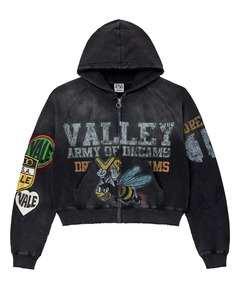 Sudadera con Capucha de Alta Calidad con Lavado Ácido Personalizado, 100% Algodón, Impresión Serigrafiada Personalizada, Hombros Caídos, Cierre Doble con Cremallera - Product Image 4