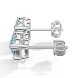 Heerani Jewels London <b>Blue</b> <b>Topaz</b> 925 Sterling Silver Heart Shape IGI Certified Trendy Stud Vermeil Unisex All Religion <b>Earrings</b> - Product Image 3