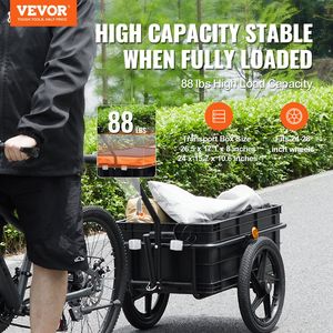 Chariot de chariot de vélo robuste 88lbs capacité de charge pliable vélo remorque de cargaison couverture étanche universel attelage réflecteurs sûrs - Product Image 2