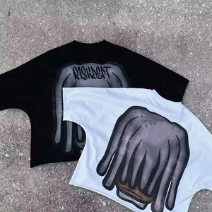 T-shirt court blanc coupe ample et décontractée, personnalisé, 200g, 100% coton épais, style vintage, 2 panneaux, sans coutures - Product Image 6