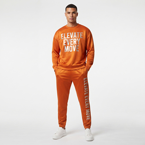 Men Crew Neck Printed Sweatshirt And Jogger <b>Set</b> 100% Polyester Fleece Printed Sweat Suit Men's 350gsm Polyester Sweat Suits Men - Product Image 1