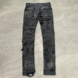 Made to Order Vintage <strong>Mens</strong> Jeans Custom Ripped Distressed <strong>Print</strong> Washed Denim Pants Street Fashion Casual <strong>Trousers</strong> High Quality - Product Image 2