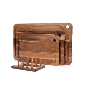 Juego de 3 Tablas de Cortar de Madera de Acacia Ecológicas y Duraderas con Logotipo Personalizado, Bloque de Cortar con Soporte para Uso en la Cocina, Regalo al por Mayor, Vietnam - Product Image 1