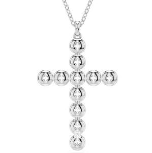 Colgante de Cruz con Ojo de Oro Blanco de Alta Calidad, con Moissanita, Estilo Hip Hop, Joyería al por Mayor, Suministro a Granel desde India - Product Image 4