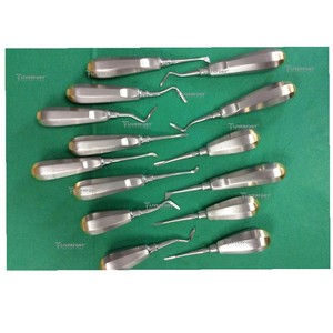 Juego de 14 Elevadores Dentales Nuevos de Grado Quirúrgico O.R. con Mango Dorado, Instrumentos Quirúrgicos Certificados CE - Product Image 1