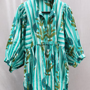 Beautiful floral Cotton Block Printed dress Dress For Casual wear Hand Block Printed Dress - Product Image 6