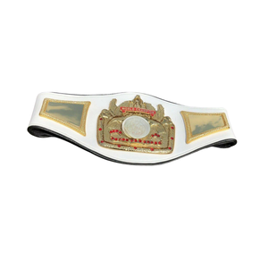 Ceinture de championnat Gold Crown avec accents de pierres rouges et plaques personnalisables – Ceinture de titre sportif haut de gamme – Édition Champion du Monde - Product Image 4