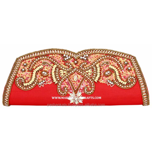 <b>Red</b> Casual Beaded Clutch <b>Purse</b> - Product Image 1