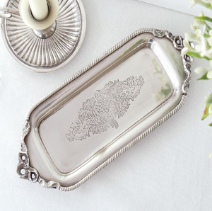 Plat ovale classique en argent, orné d'une poignée en métal en forme de grappe, pour un service sûr et pratique, disponible en gros. - Product Image 5