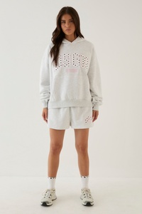OEM Custom Womens Hoodie <b>Shorts</b> Set Polyester Cotton Casual Style DTF Personalized Print <b>Lounge</b> Outfit Matching Two Piece Set - Product Image 6