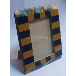 Handcrafted Wooden <b>Photo</b> <b>Frame</b> with <b>Black</b> and White Checkered Stripe Design Contemporary Home Decor - Product Image 6