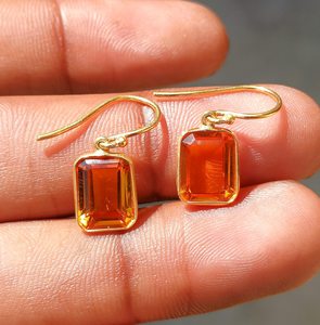 Pendientes de Plata de Ley 925 con Citrino Natural de 8x10mm, Rectangulares, Hechos a Mano, para Mujer, 2026 - Product Image 3