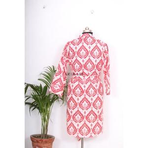 Veste pour femme à imprimé floral bohème, conçue sur mesure, en coton fait main, grande taille, style décontracté, avec découpes et boutons, style coréen - Product Image 6