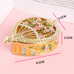 Jaune violet bleu rose métal artisanat émail boîte à bijoux lumière luxe maison créative Papa cadeaux bijoux emballage boîte - Product Image 6