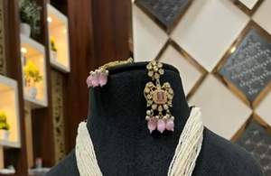 ชุดสร้อยคอพร้อมต่างหูทองเหลืองชุบทองโบราณประดับมอยส์ซาไนต์คุณภาพพรีเมียมสวยงาม เหมาะเป็นของขวัญงานแต่งงานสำหรับผู้หญิง - Product Image 3