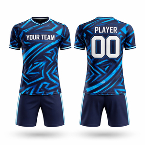 Ensemble de maillots de football tendance pour adultes, manches courtes, imprimé, 100 % polyester, séchage rapide - Product Image 2