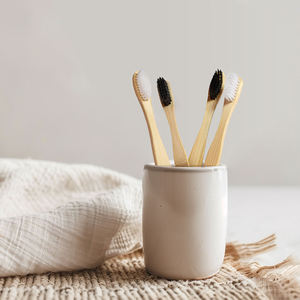 Eco Friendly Biodegradable Custom Logo Easy Clean Teeth Cleaning Adult Bamboo Wood Toothbrush Stand Customized Shape for Hotel - Product Image 4