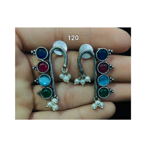 OM Fashion Studio alemán plateado Pave Stud Rosa flor pendientes ligero multifunción diseño clásico mujeres al por mayor - Product Image 4