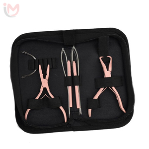 <b>Professional</b> <b>Hair</b> Extension Tool Kit Stainless Steel <b>Hair</b> Extension Pliers Kit Divider Ring Small Salon <b>Trimmer</b> Silver Clips OEM - Product Image 3