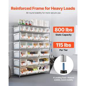 Organizador de 26 compartimentos, estantería rodante de 7 niveles, sistema de estanterías de alambre de acero con ruedas, organizador de herramientas móvil para garaje o aula - Product Image 3