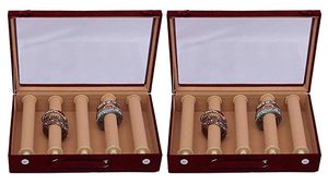 Wooden Five Rod Transparent Velvet Bangle <b>Storage</b> <b>Box</b> Organizer for Jewelry Display <b>Storage</b> - Product Image 3
