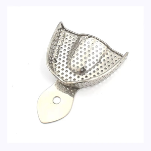 Azicon's Perforated Impression Tray - Stainless Steel Reusable Autoclavable Dental Lab Upper & Lower Orthodontic Impression Tray - Product Image 1