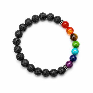 Premium Seven Chakra Lava Rock <b>Bracelet</b> Natural Gemstone <b>Healing</b> <b>Bracelet</b> Crystal Crafts Yoga Meditation Accessory - Product Image 1