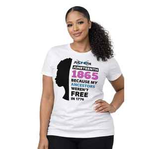 Camiseta gráfica Juneteenth 1865 para mujer, de algodón, manga corta, cuello redondo, estampado cultural, venta al por mayor OEM - Product Image 3