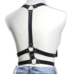 Harnais en cuir sexy, harnais de bondage, harnais de corps en cuir pour adulte, harnais en cuir de vachette fétichiste. - Product Image 2