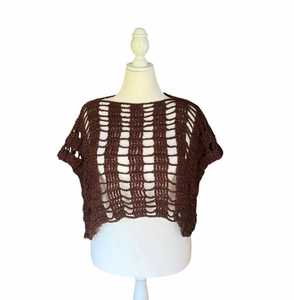 GRACE COLLECTION Bolero de Lona Tejido a Mano para Mujer, Manga Regular, Color Sólido, Transpirable, Top Otoñal, Estilo Elegante, Largo - Product Image 5