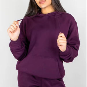 Sudadera Cómoda de Corte Holgado para Mujer, Color Sólido, Sudadera Básica, Fabricante, Proveedor Mayorista, Fábrica, Impresión Personalizada - Product Image 3