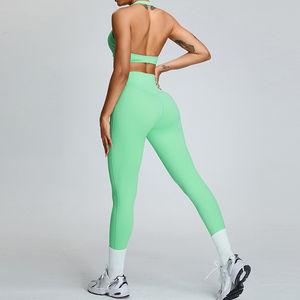 Ensemble soutien-gorge de sport et leggings à maintien élevé, séchage rapide, effet push-up, pour gym, yoga et fitness, avec logo personnalisé - Product Image 6