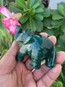 Hand Carved Natural Fuchsite <b>Elephant</b> Figurine Green Crystal Animal Statue OEM ODM Wholesale Supplier - Product Image 2