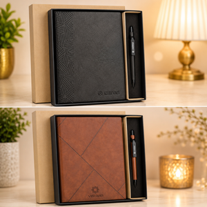 Custom Logo Cork PU Leather Notebook Pen <b>Set</b> <b>Sewing</b> Binding Elastic Closure Business Gift <b>Set</b> Office School - Product Image 3