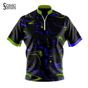 Maillots de bowling de haute qualité, impression par sublimation, respirants, confortables, chemises de bowling à fermeture éclair quart de tour - Product Image 5