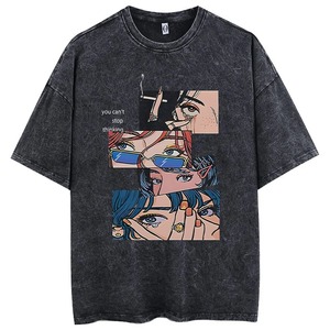 T-shirt oversize pour homme, coupe carrée, épaules tombantes, en coton, manches courtes, respirant, brodé, style streetwear - Product Image 2
