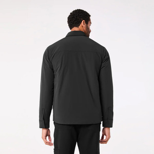 Men's Black Medical Scrub Jacket Polyester Woven Doctor Uniform Outerwear Hospital Workwear Apparel - Product Image 2