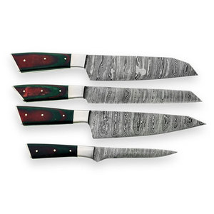 Damascus Steel <b>Kitchen</b> Knife Set Ideal For Home Cooking With Balanced Handling And Elegant Surface Pattern - Product Image 5