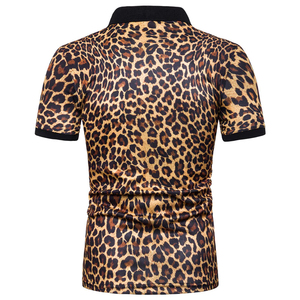Nueva Camiseta Polo de Verano para Hombre, Marcas de Moda, Estampado de Leopardo, Cuello Camisero, Manga Corta, Polo Masculino, Tallas M-XXXL - Product Image 3