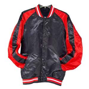 Men's Silk Jackets Stand Eco-Friendly Breathable Lightweight Outerwear Soft Fabric <b>Covered</b> <b>Button</b> Closure Modern Casual Winter - Product Image 3
